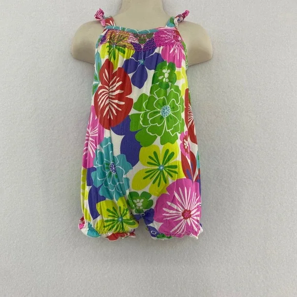 Carter's Tropical‎ Floral Romper Colorful Sleeveless Summer Outfit 6 Months