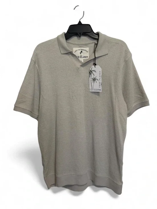 Free Planet Men’s Short-Sleeve Polo — Sand Beige