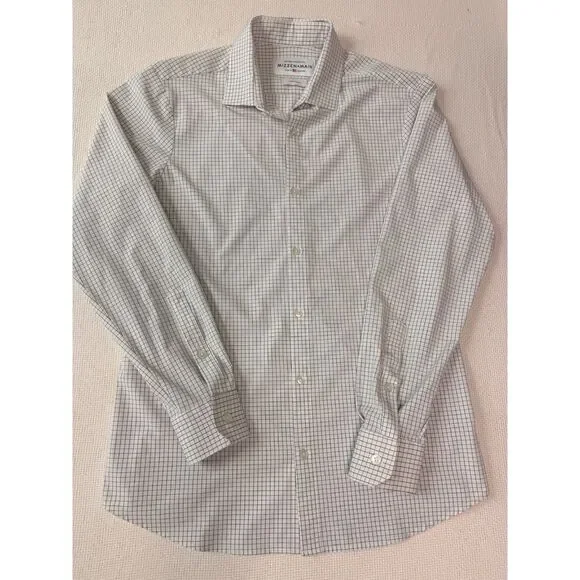 Mizzen+Main Mens Large Workwear Business Casual Office Church White Button Down