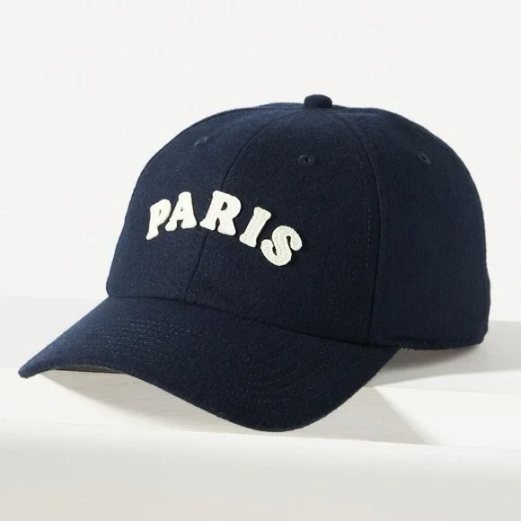 Anthropologie Wanderlust PARIS Women's Cap Dark Navy NWT