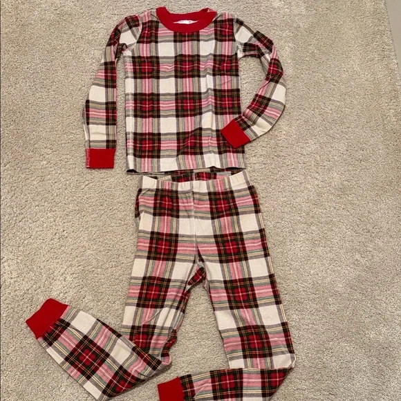 Hanna Andersson Plaid Kids Pajamas - Red and White size 8
