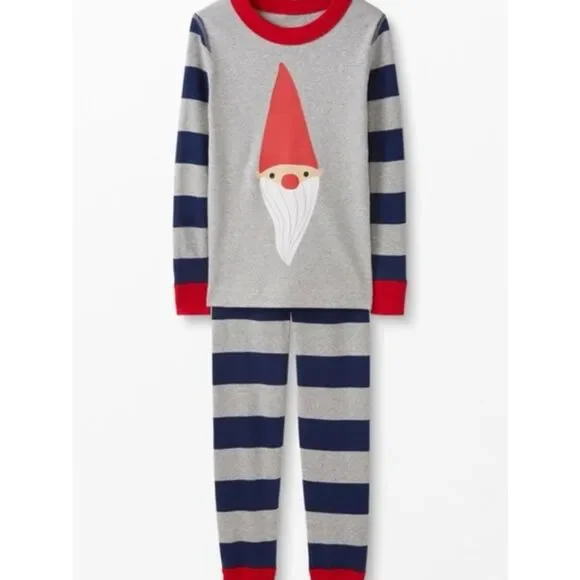 Hanna Andersson Scandinavian Gnome Striped Pajama Set Sz 130cm