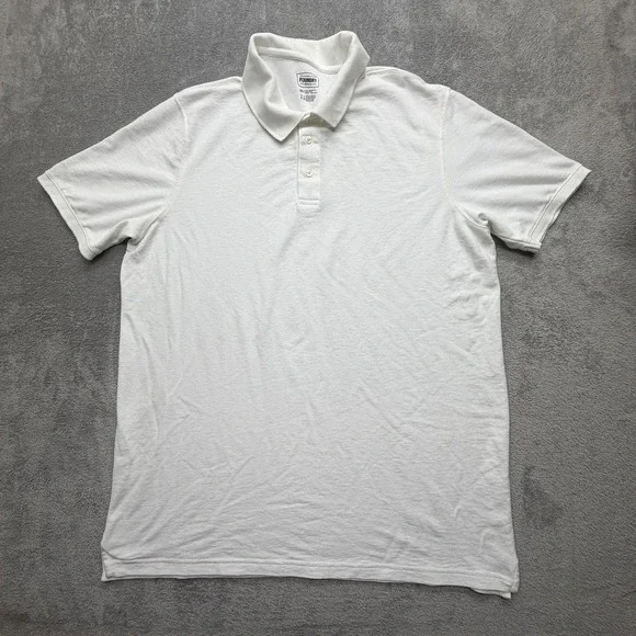 The Foundry Supply Co. Polo Shirt Mens 2XLT White Knit Tagless Casual Big & Tall