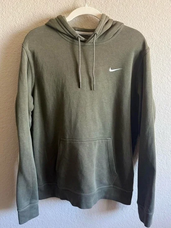 Nike Olive Green Solo Swoosh Hoodie - Loungewear Athleisure Athletic Size L