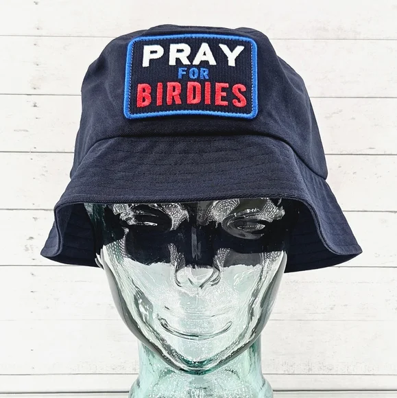 G/FORE Hat Bucket Hat Twilight Blue Pray For Birdies 100% Cotton Golf Hat Gift