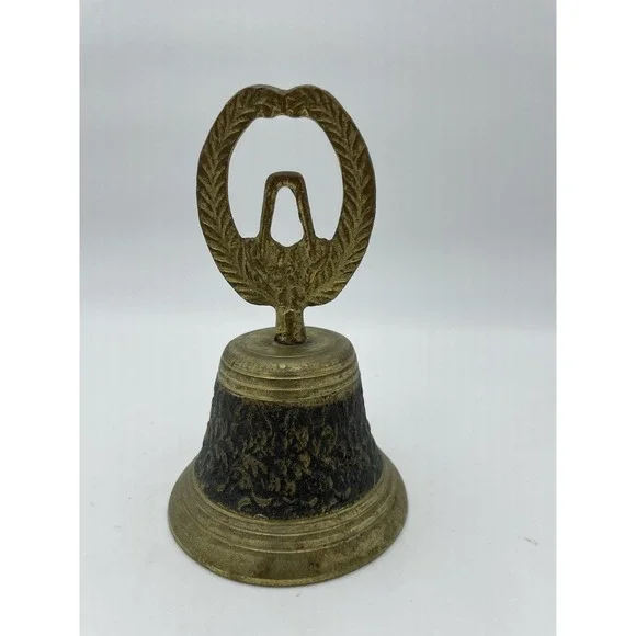Vintage Brass Spanish Colonial Mission  Metal Handheld Bell Size Height 6