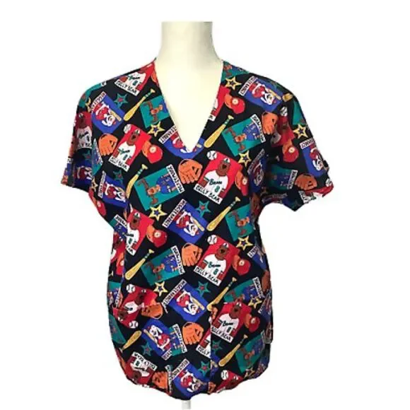 Womans Cotton Scrub‎ Size M Billy Bear Mickey Moose Reggie Rabbit xmas