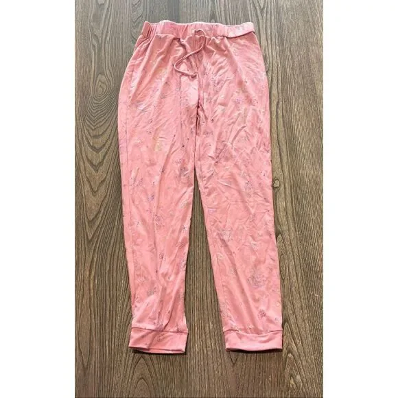 Sophia & Lily Ribbed Unicorn Diamond Jogger Sleep Pajama Pants Pink Size 10/12