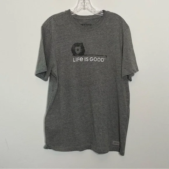 Life Is Good Grey Tape Measure Crusher Tee