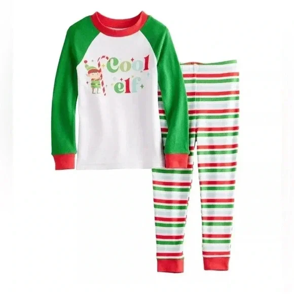 Cuddl Duds Jammies For Your Families kids size 4 Christmas Pajama Set. NWTS!