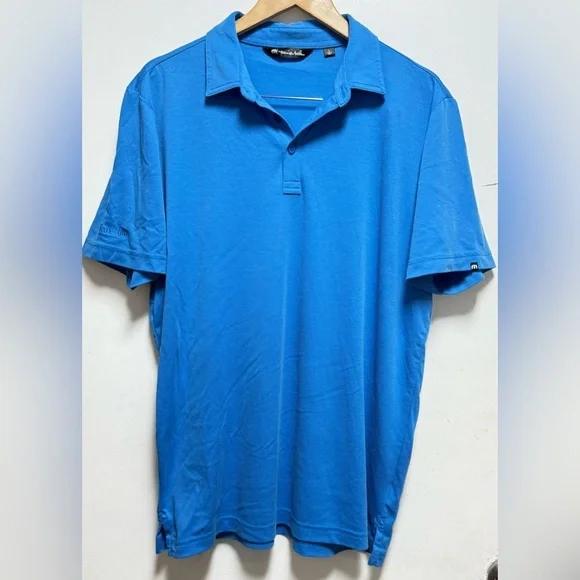 Travis Mathew Vibrant Blue Polo Shirt Size L