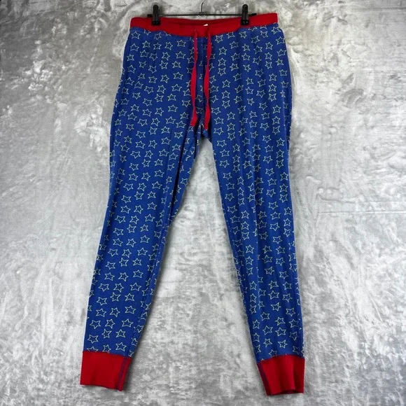 Hanna Andersson Pajama Pants Kids L Blue Star Wonder Woman Organic Cotton (1483)