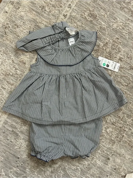NWT Carter's Striped Dress & Bloomers Set