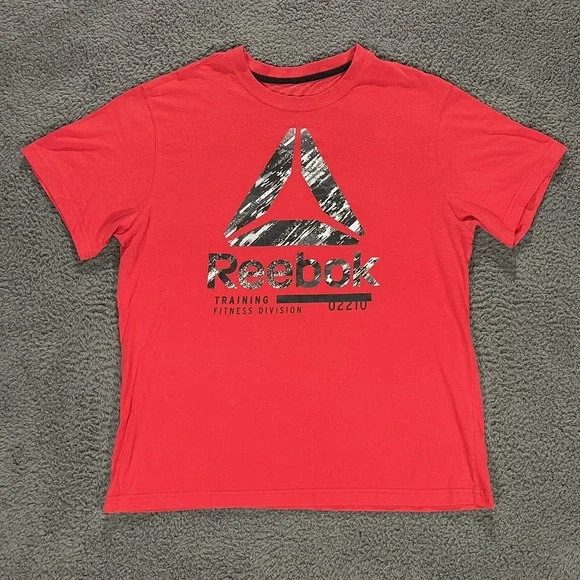 Reebok Training Fitness Division T Shirt Mens Large Short Sleeves Red