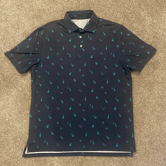 Southern Tide driver southern sling print performance golf polo size large