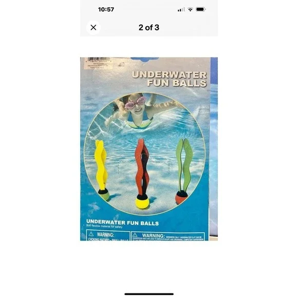 INTEX Underwater SwimmingDiving Pool Toy Sinking Fun Balls 3 Pack-Multi color‎