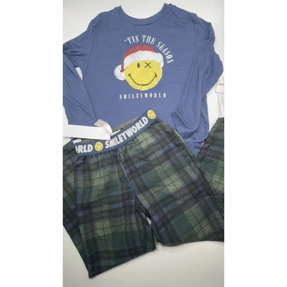 NEW Youth Boys Size Small (6/7) Smily World Two Piece Pajama Set NWT