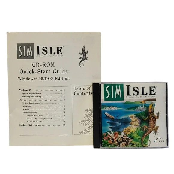 VTG 90s‎ SimIsle Missions In The Rainforest PC Mac CD-ROM Game Maxis 1996