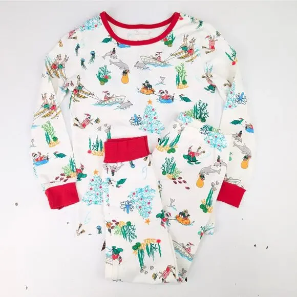 BedHead PJ's Youth 5T Ocean Life Santa Pajamas
