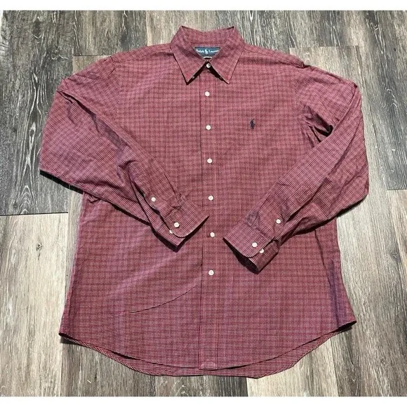 Mens Polo Ralph Lauren Custom Fit Plaid Button‎ Down Shirt