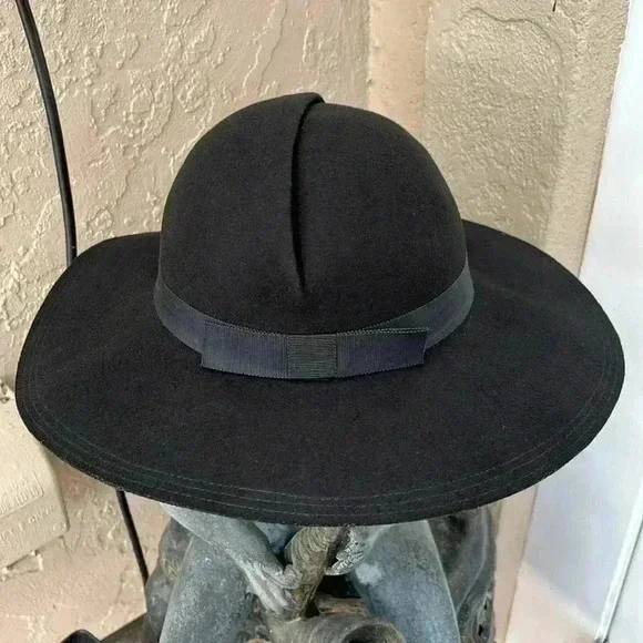 NWOT Sonni of San Francisco Black Wool Hat Doeskin Felt 100% Wool Made in USA