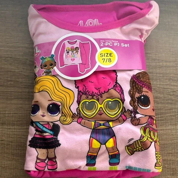 Girls' LOL Surprise 2-Piece Pink Pajama Set