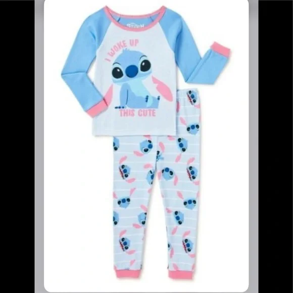 3T Lilo & Stitch Toddler Pajamas 2 piece PJ set Long sleeve top & Pants Disney