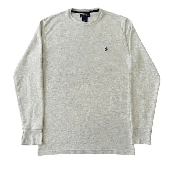 Polo Ralph Lauren Waffle Knit Thermal Shirt Men S Heather Gray 100% Cotton
