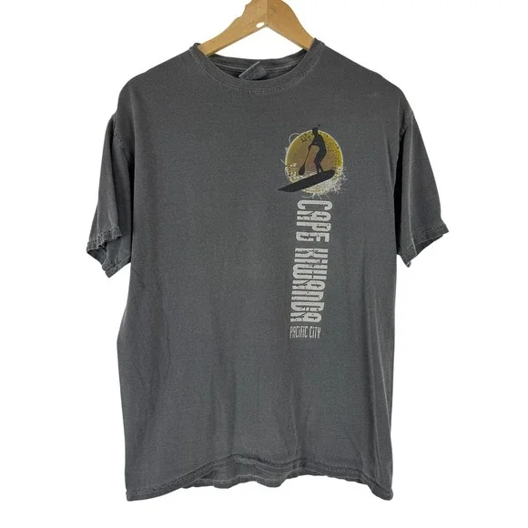 Comfort Colors Cape Kiwanda Pacific City Oregon Surf Graphic‎ T-Shirt Mens Gray