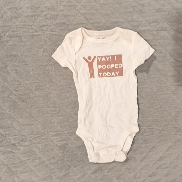 Carter's 3M White and Tan Baby Bodysuit