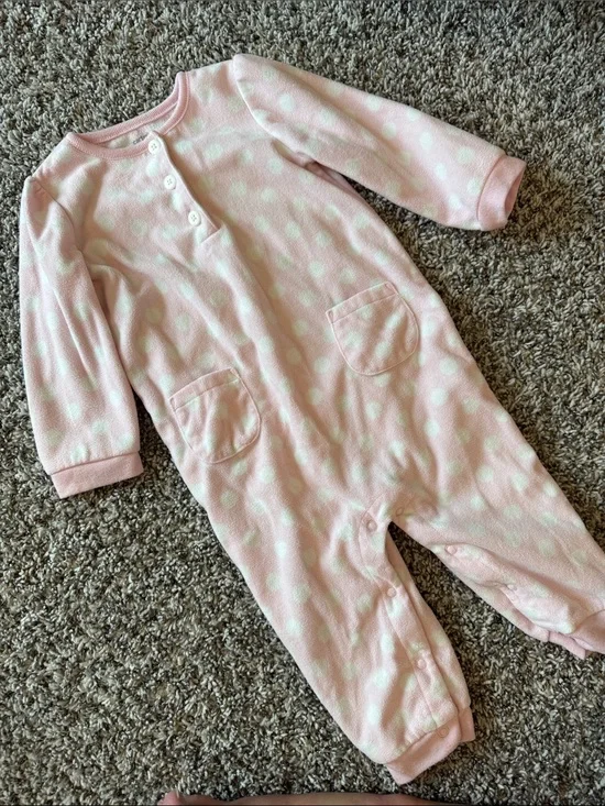 Carter's Pink and White Polka Dot One-Piece Bodysuit