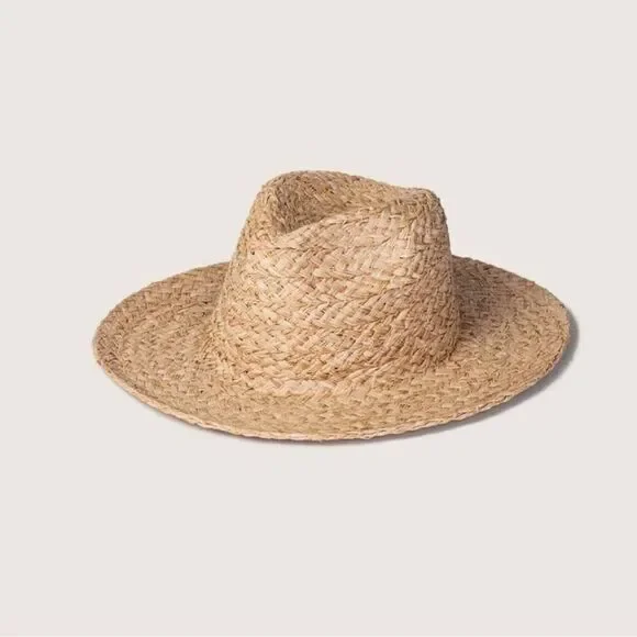 Will + Bear Tan Raffia Straw Unisex Hat(Size Large)