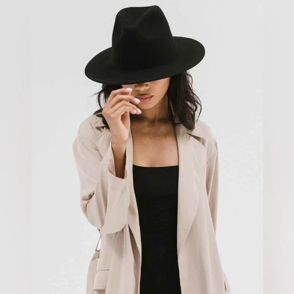 NWT Gigi Pip Wes Fedora Black size M/L 59