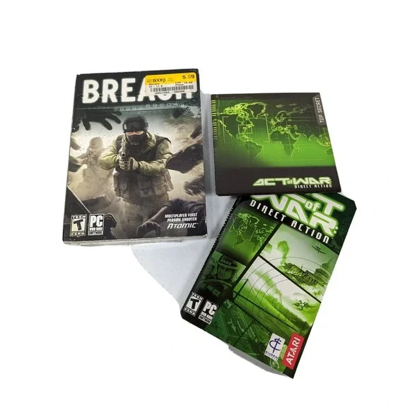 Lot of 2‎ war Games Act of war Direct Action And Breach  PC games