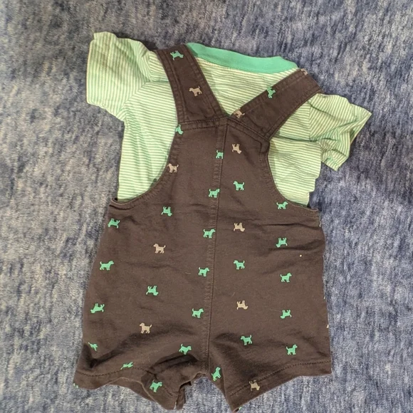 Carter's 6M Kids' Blue and Gray Overalls Set