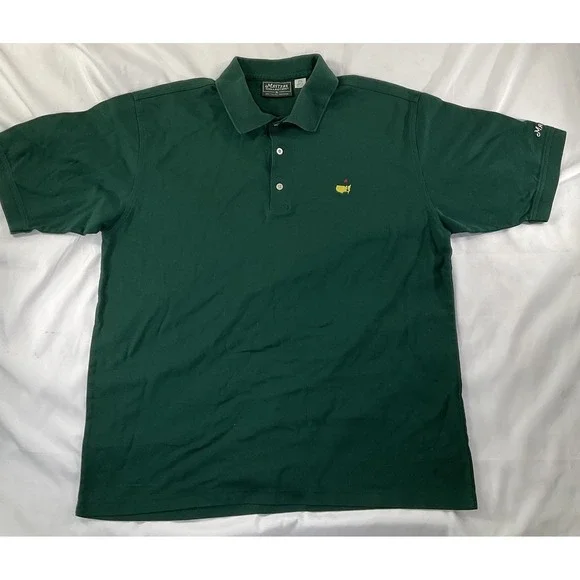 Mens Golf Polo Shirt XL Green Collection Masters 100%Cotton Embroidered Logo 140