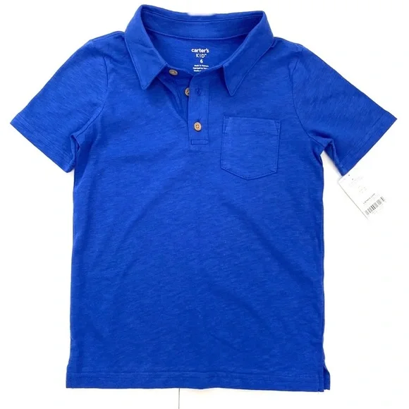 Carter's Boys Classic Blue Short Sleeve Polo Shirt NWT