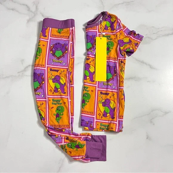 New WeiWei Barney Colorful Bamboo Pajama Set Size 4T