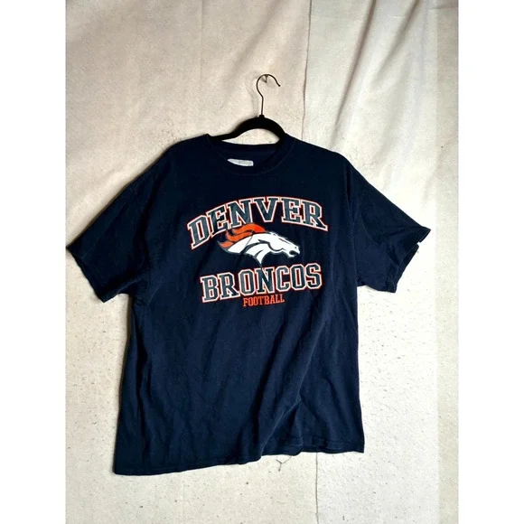 Denver Broncos T-Shirt Mens XL Navy NFL Team Apparel Football Sports Crew Neck
