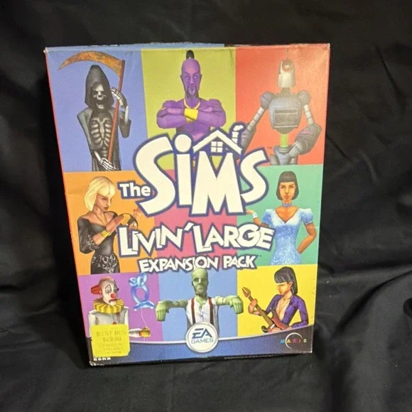 Vintage Maxis The Sims Livin' Large Expansion Pack PC CD-ROM Windows 95/98 (A54)