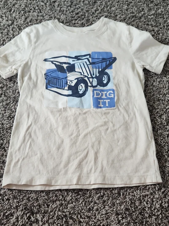 Carter's White Tee with Light Blue Interior Label Print