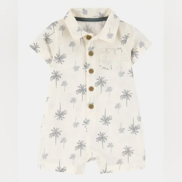 Carters Baby Palm Tree Cotton Romper NWT 24M