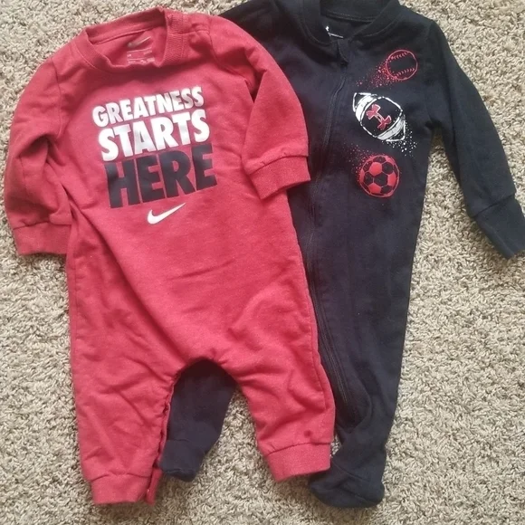 Baby Boy's 2 PC Nike and Under Armour 6M Long Sleeve Pajama Bundle