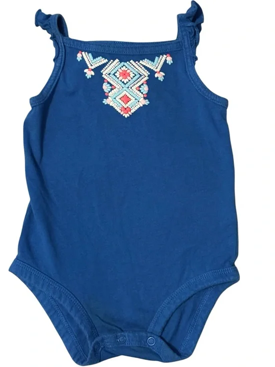 NWOT Carter’s Baby Girl Blue Embroidered Bodysuit 9M