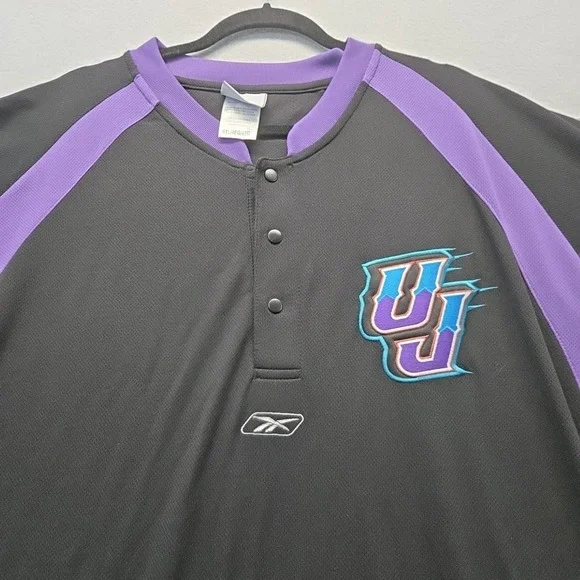 UTAH JAZZ 3 BUTTON  RETRO‎ NBA REEBOK  4 XL SHOOTING SHIRT PURPLE