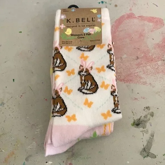 K. Bell Women’s Crew Socks 2 Pair