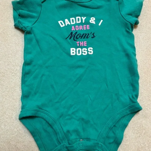 Carter's Teal 'Mom's the Boss' Baby Bodysuit
