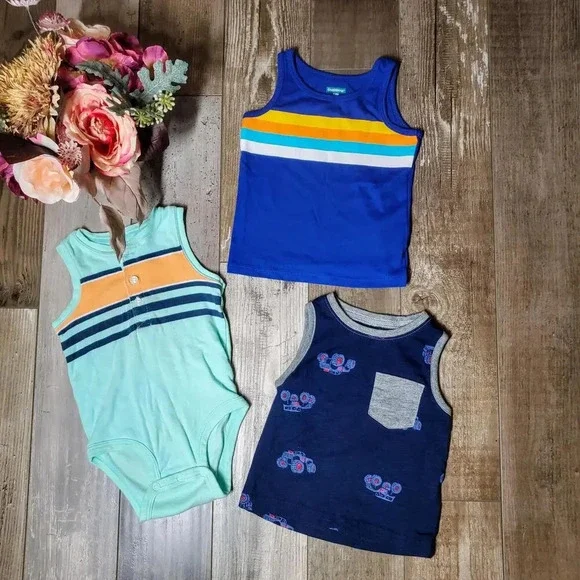 Carter's & Garanimals 12m Baby Boy Tank Top Bundle NWOT