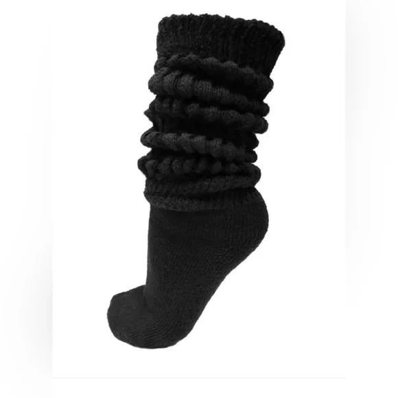 1/$10 or 2/$17 or 3/$25 NEW Gray Thick Slouch Cotton Knee High Scrunch Socks