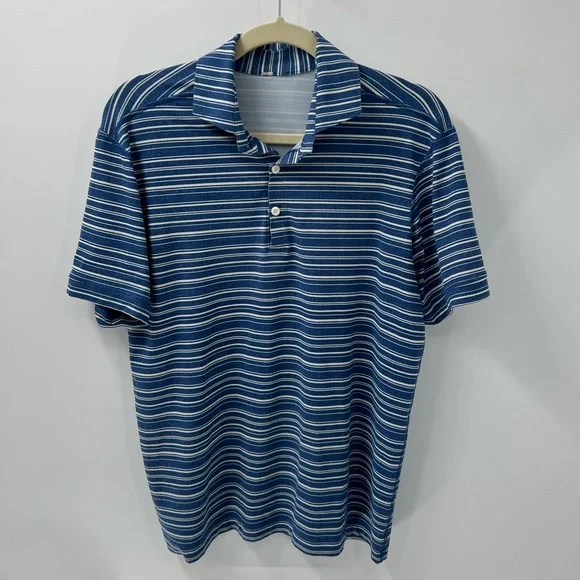 Lululemon Propel polo blue stripe shirt